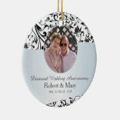 Black Swirl Diamond 60th Wedding Anniversary Foto Keramik Ornament (Rechts)