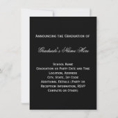 Black Swirl Elegantes Foto Abschluss Einladung (Rückseite)