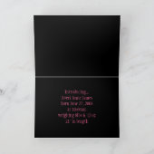 Black Swirl Foto Geburtserklärung Ankündigung (Innenseite)