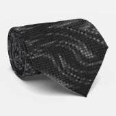 Black Swirl Sequin Effect Neckware Krawatte (Gerollt)