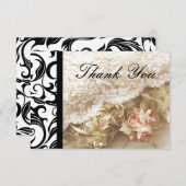 Black Swirl Wedding Dankeschön Karte (Vorne/Hinten)