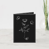 Black Sympathy Card mit Blume und Schmetterlingen Karte (Vorderseite)