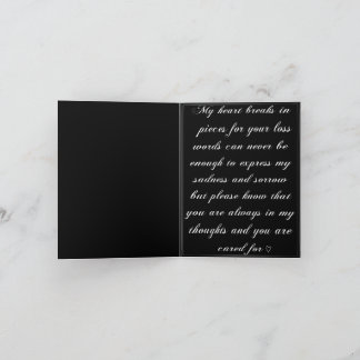 Black Sympathy Card mit Blume und Schmetterlingen Karte