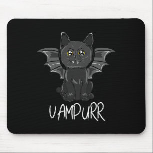 Black T Cat Halloween Vampire Vampurkostüm Mousepad