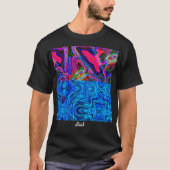black t-shirt for men with neon print (Vorderseite)