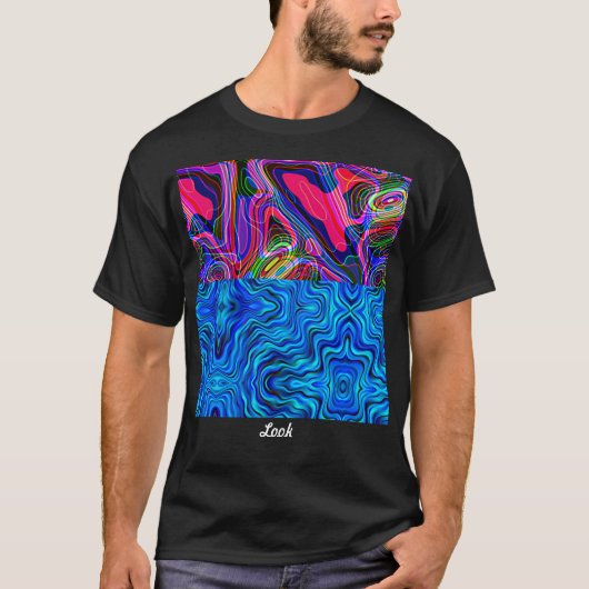 black t-shirt for men with neon print (Vorderseite)