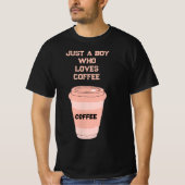 Black T-Shirt with Coffee Design (Vorderseite)