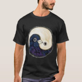 Black T Shirt Yin Yang Design Friedenstruppen Taub (Vorderseite)