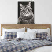 Black Tabby Kitten Leinwanddruck (Insitu (Schlafzimmer))