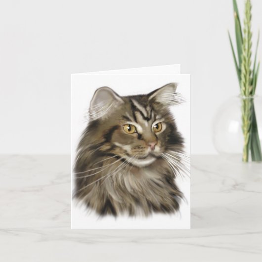Black Tabby Maine Coon Cat Karte (Vorderseite)