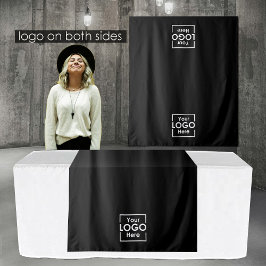 Black Table Runner Banner Business 2 Logos Events Wandteppich