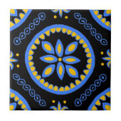 Black Talavera Tile Fliese (Vorderseite)