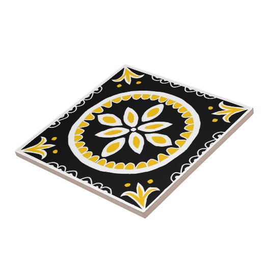 Black Talavera Tile Fliese (Seite)