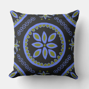 Black Talavera Tile Kissen