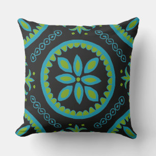 Black Talavera Tile Kissen