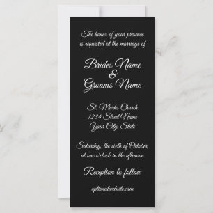 Black Tall Skinny Calligraphy Wedding Einladung