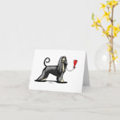 Black & Tan Afghan Hound Karte (Gelbe Blume)