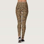Black Tan And Brown Safari Leopard Skin Pattern Leggings (Rückseite)