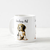 Black/Tan auf White ''Teachers Pet'' Beagle Kaffeetasse (Vorderseite Links)