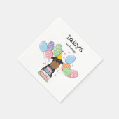 Black Tan Brussels Griffon Birthday Paper Serviette (Ecke)
