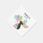 Black Tan Brussels Griffon Birthday Paper Serviette (Ecke)