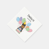 Black Tan Brussels Griffon Birthday Paper Serviette (Ecke)