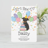 Black Tan Brussels Griffon Birthday Party Einladung (Stehend Vorderseite)