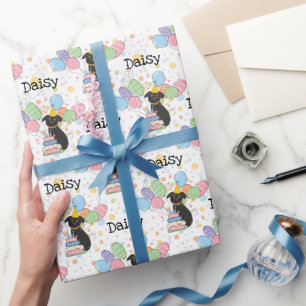 Black Tan Brussels Griffon Dog Birthday Party Geschenkpapier
