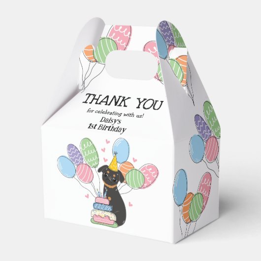 Black Tan Brussels Griffon Dog Birthday Party Geschenkschachtel (Vorderseite)