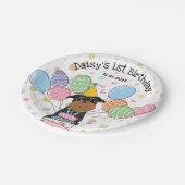 Black Tan Brussels Griffon Dog Birthday Party Pappteller (Schrägansicht)