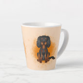 Black & Tan Cavalier King Charles Dog auf Orange Milchtasse (Rechte Ecke)