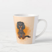 Black & Tan Cavalier King Charles Dog auf Orange Milchtasse (Rechts)