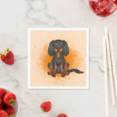 Black & Tan Cavalier King Charles Dog auf Orange Serviette (Beispiel)