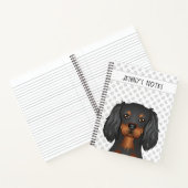 Black & Tan Cavalier King Charles Dog Head & Text Notizblock (Innenseite)