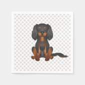Black & Tan Cavalier King Charles Dog & Paws Serviette (Vorderseite)
