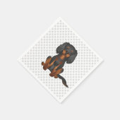 Black & Tan Cavalier King Charles Dog & Paws Serviette (Ecke)