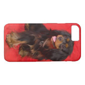 Black Tan Cavalier King Charles Puppy iPhone Case (Rückseite (Horizontal))