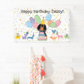 Black Tan Cavalier King Charles Spaniel Birthday Banner (Insitu)