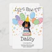 Black Tan Cavalier King Charles Spaniel Birthday Einladung (Vorne/Hinten)