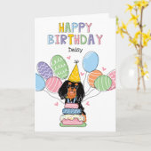 Black Tan Cavalier King Charles Spaniel Birthday Karte (Gelbe Blume)