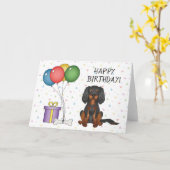Black & Tan Cavalier King Charles Spaniel Birthday Karte (Gelbe Blume)
