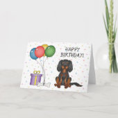 Black & Tan Cavalier King Charles Spaniel Birthday Karte (Vorderseite)