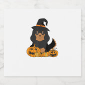 Black Tan Cavalier King Charles Spaniel Dog Hallow Schaumweinetikett (Einzelnes Label)