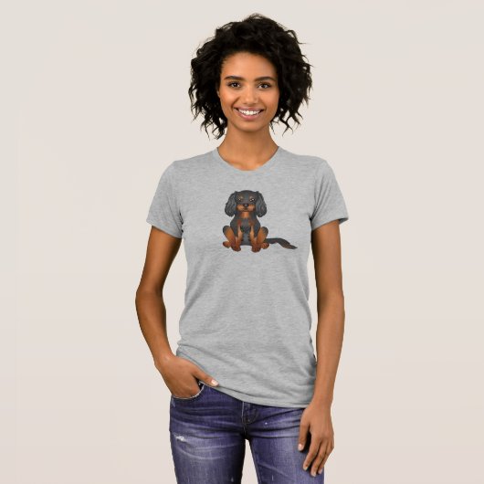 Black & Tan Cavalier King Charles Spaniel Dog T-Shirt (Vorne ganz)