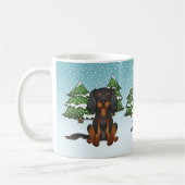 Black Tan Cavalier King Charles Spaniel im Winter Kaffeetasse (Links)