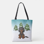 Black Tan Cavalier King Charles Spaniel im Winter Tasche (Rückseite)
