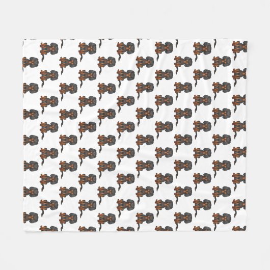 Black & Tan Cavalier King Charles Spaniel Muster Fleecedecke (Vorderseite (Horizontal))