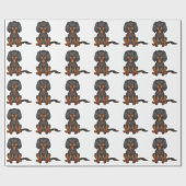 Black & Tan Cavalier King Charles Spaniel Muster Geschenkpapier (Flach)