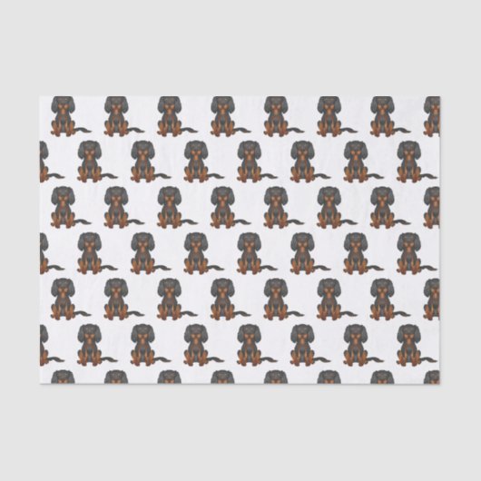 Black & Tan Cavalier King Charles Spaniel Muster Seidenpapier (Vorderseite)