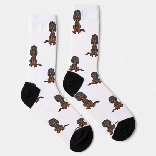 Black & Tan Cavalier King Charles Spaniel Muster Socken (Rechts)